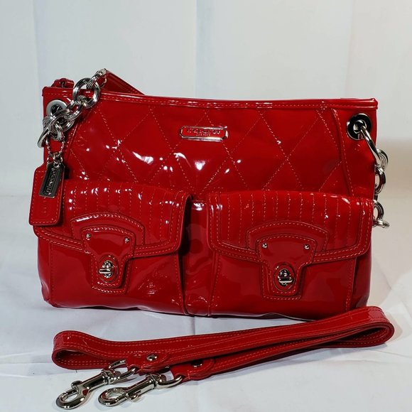 Coach Handbags - Coach-Poppy Liquid Gloss collection, Cherry Red/hot pink. like new! (18678)